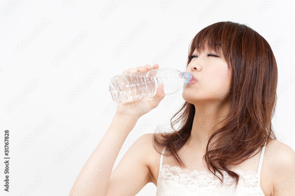 beautiful asian woman with pure drinking water beautiful asian woman with pure drinking water