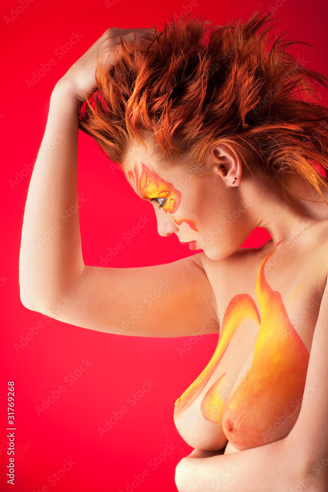 Fototapeta premium beautiful woman with make-up