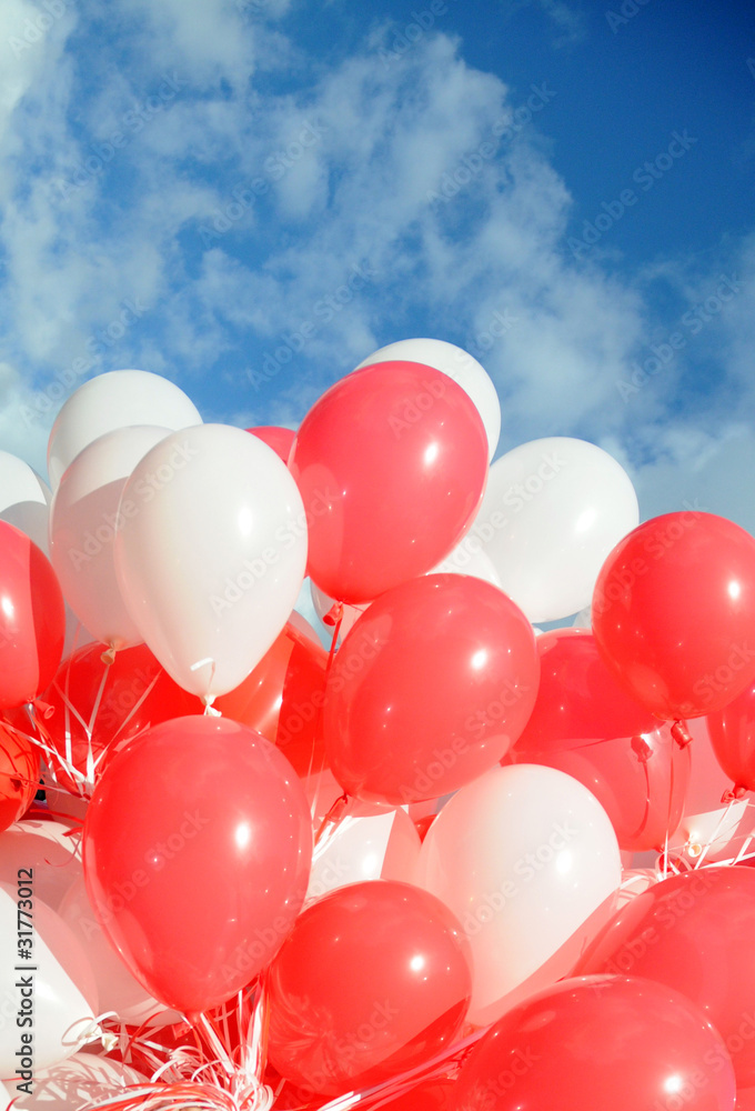 red and white balloons red and white balloons