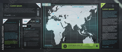 Map of the World on a plan of action. EPS10, transparency