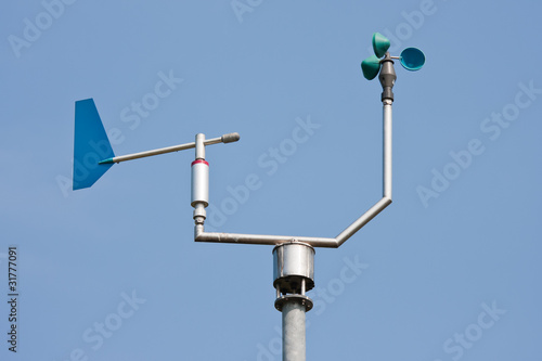 Anemometer measuring wind speed and direction photo