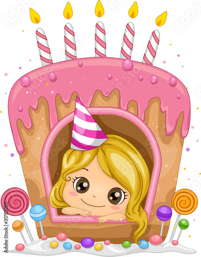 Window Birthday Cake