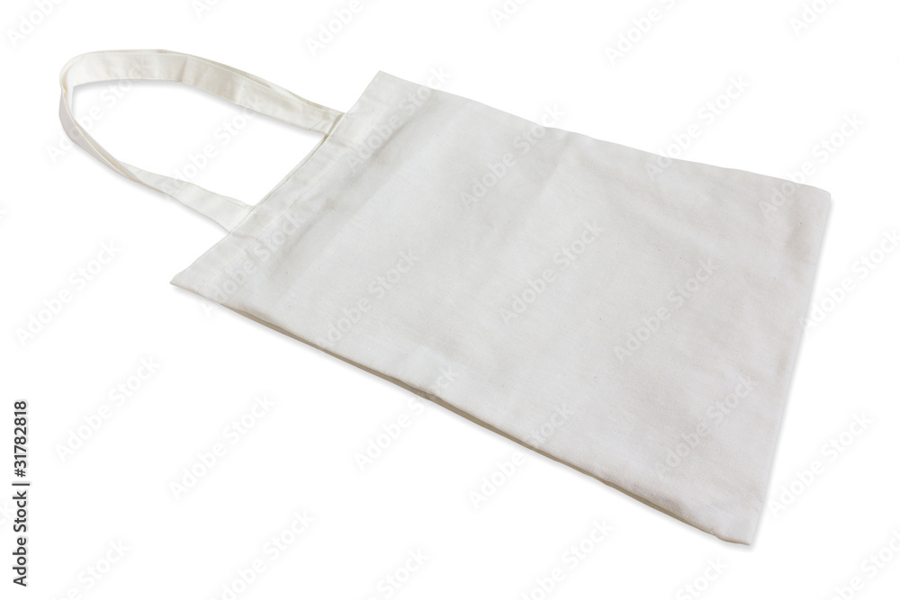White cotton bag isolated on white background. White cotton bag isolated on white background.