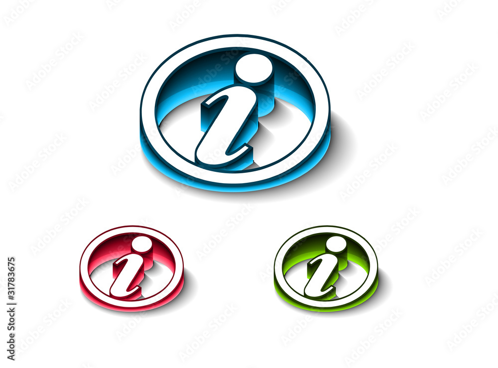 3d glossy information web icon 3d glossy information web icon