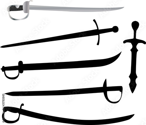 collection medieval weapons