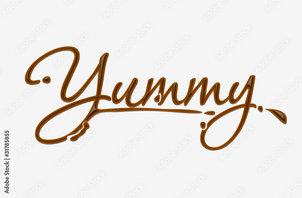 Chocolate yummy text Chocolate yummy text