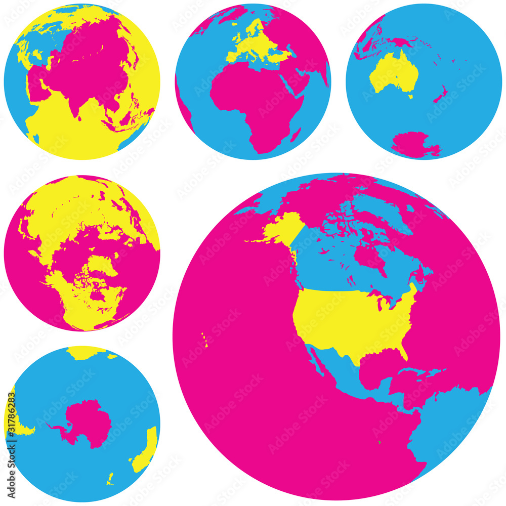 Naklejka premium Vector illustration of Globes.