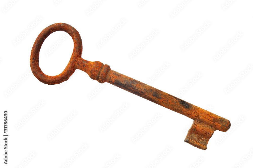 Old rusty key isolated. Clipping path included Old rusty key isolated. Clipping path included