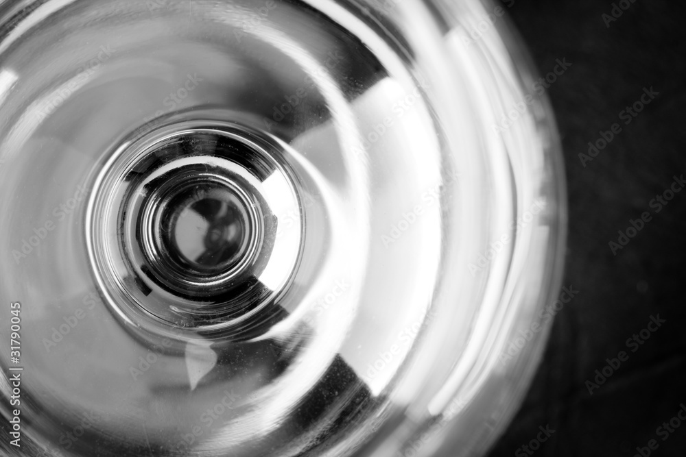 Top view of empty wineglass Top view of empty wineglass