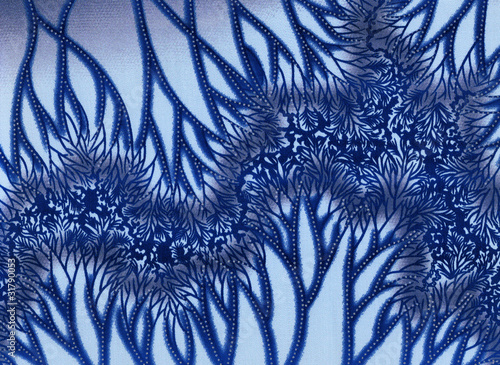 Fototapeta Naklejka Na Ścianę i Meble -  Texture florale bleue.