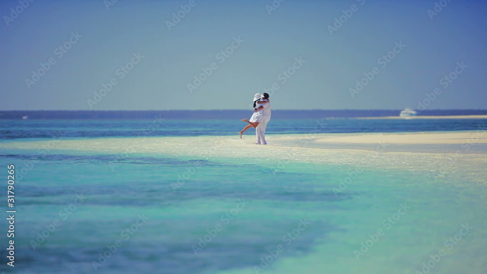 Caucasian Couple on Dream Vacation Island Caucasian Couple on Dream Vacation Island
