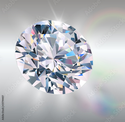 Diamond on silver background.