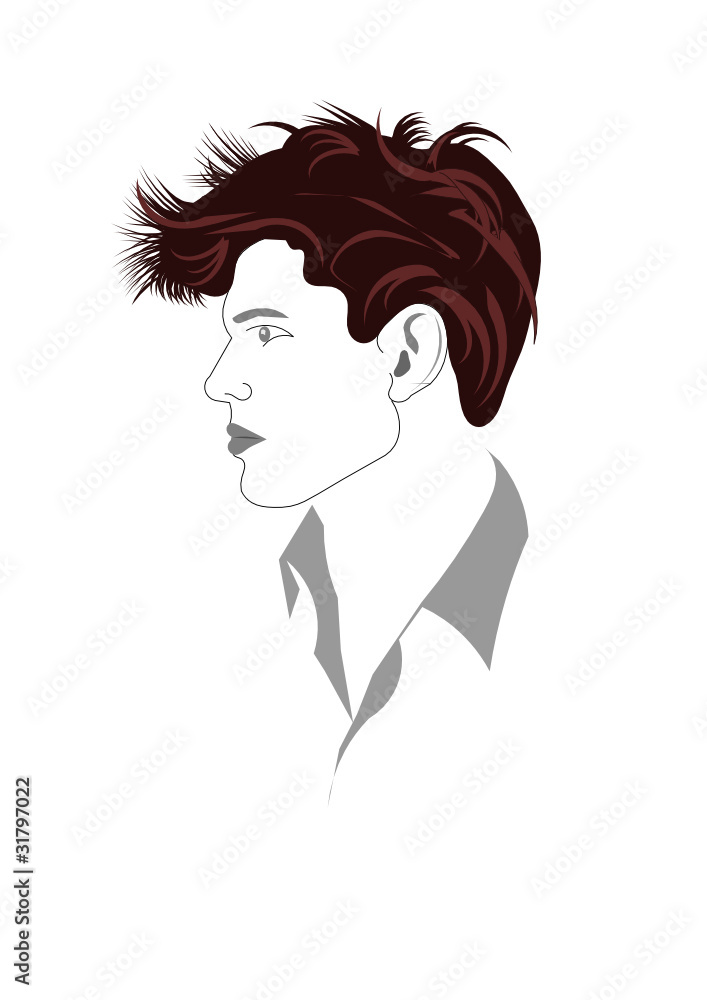 Junger Mann mit moderner Frisur Junger Mann mit moderner Frisur