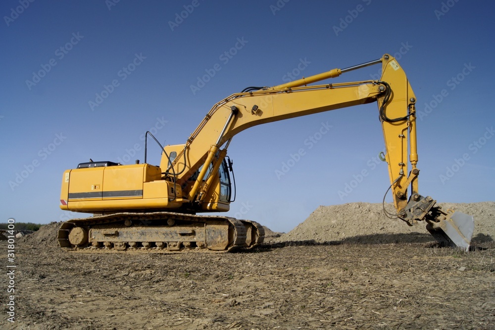 Bagger auf  Baustelle