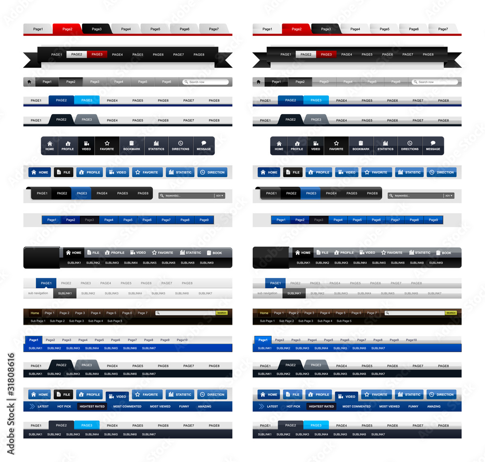 Web Design Menu Navigation Bar Website Element