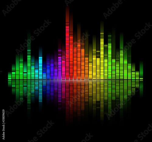 color digital sound equalize isolated on black background