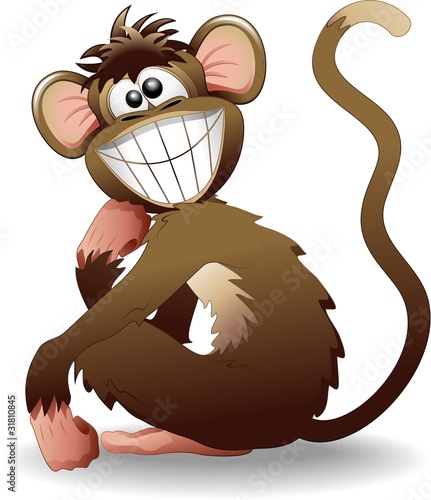 Scimmia Buffa Cartoon-Funny Monkey-Vector