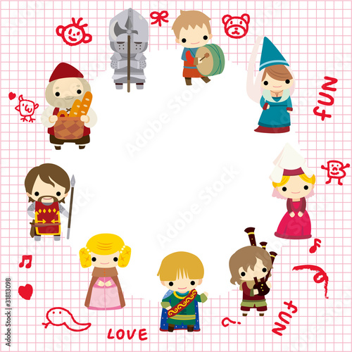 cartoon Medieval people card