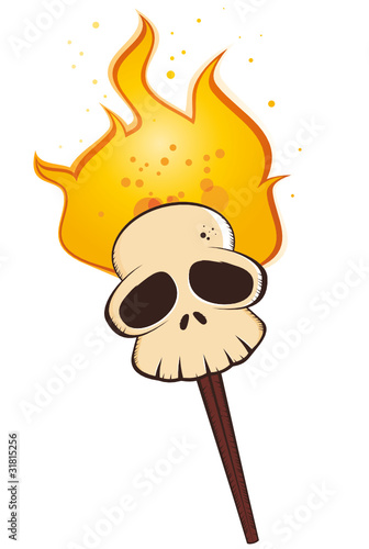 totenkopf flamme mystisch