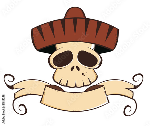 totenkopf schädel sombrero cartoon