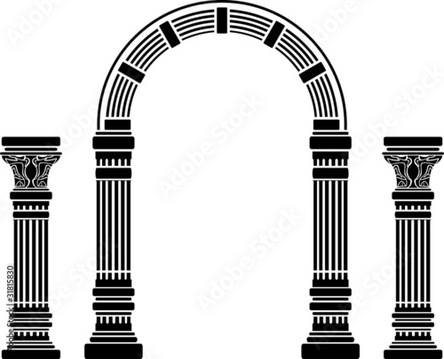 fantasy arch and columns. stencil