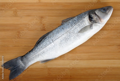 fresh sibas on a cutting wooden board photo