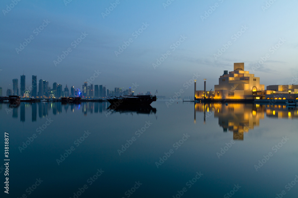 Doha Corniche in the early morning