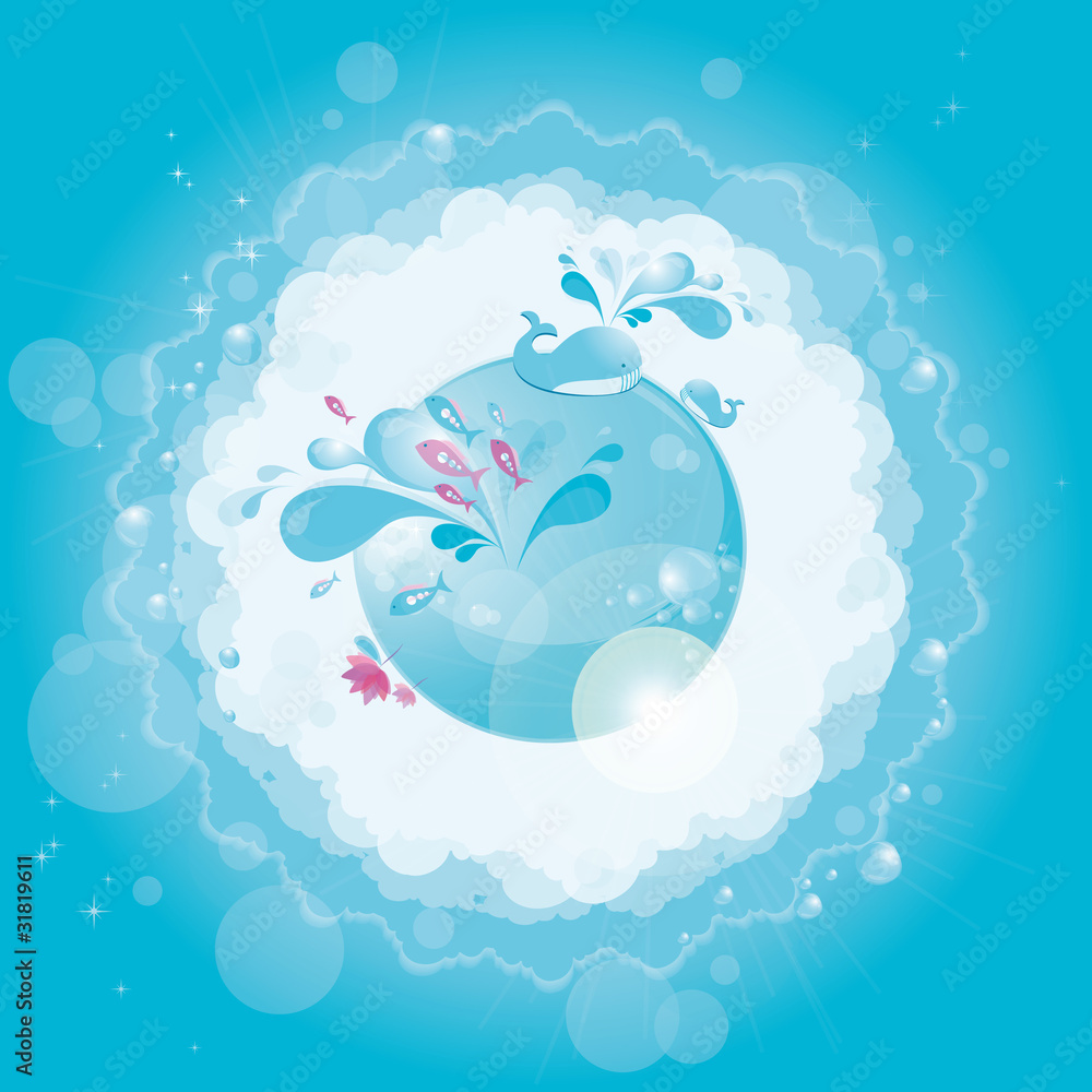 Obraz premium Round water background