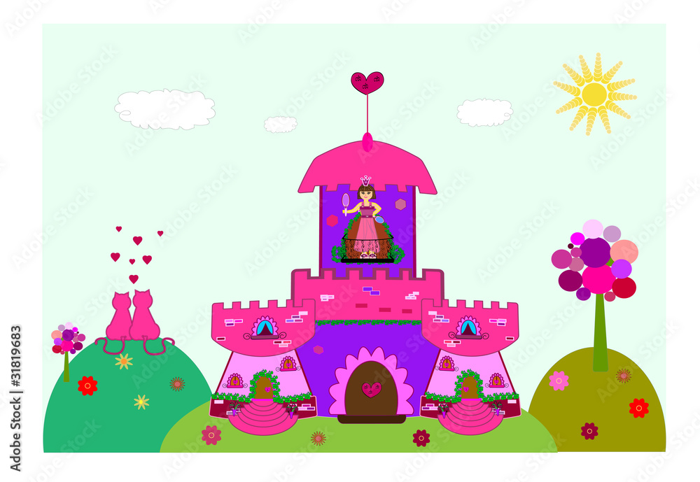 Obraz premium castle with a princess