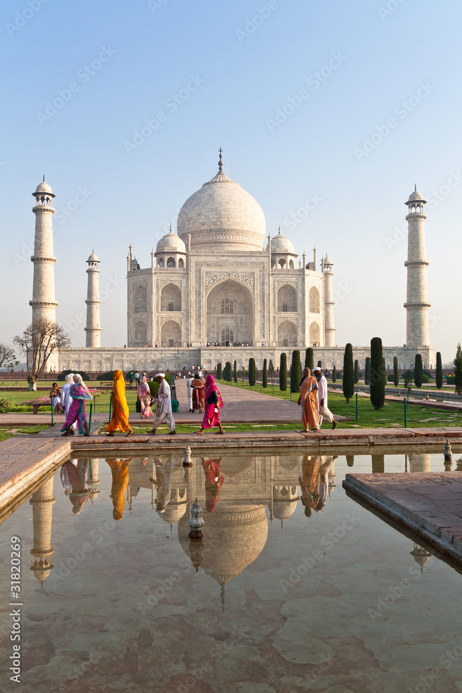 Taj Mahal, Agra, Indie - obrazy, fototapety, plakaty 