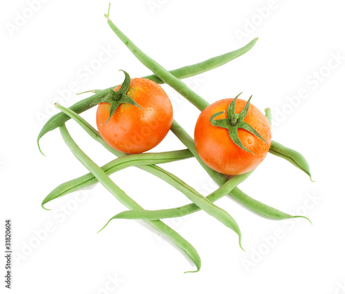 Tomatoes and fresh green beans