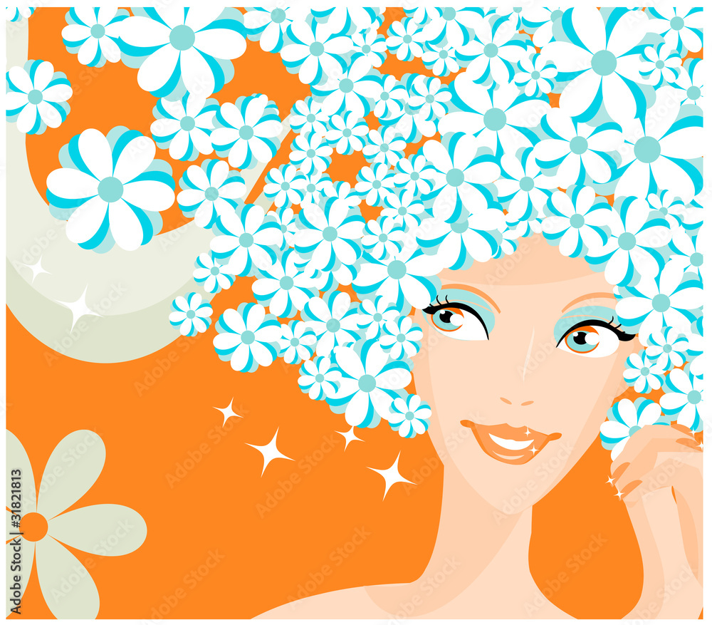 vector spring girl vector spring girl