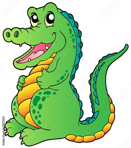 Cartoon standing crocodile