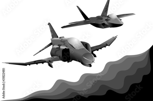 two military aircraft