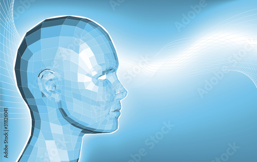 Futuristic 3d face business...