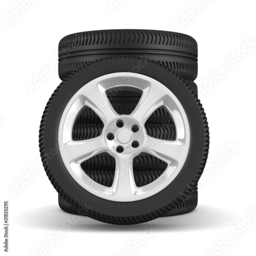 Five disk wheel on white ba...