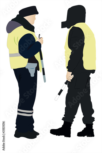 policeman and security officer