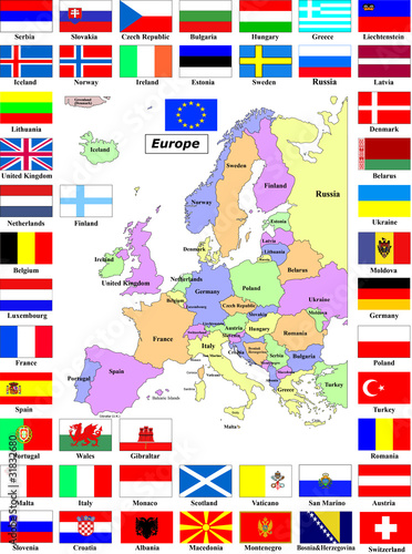 Europa - mappe e bandiere