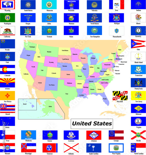 United States - maps and flags