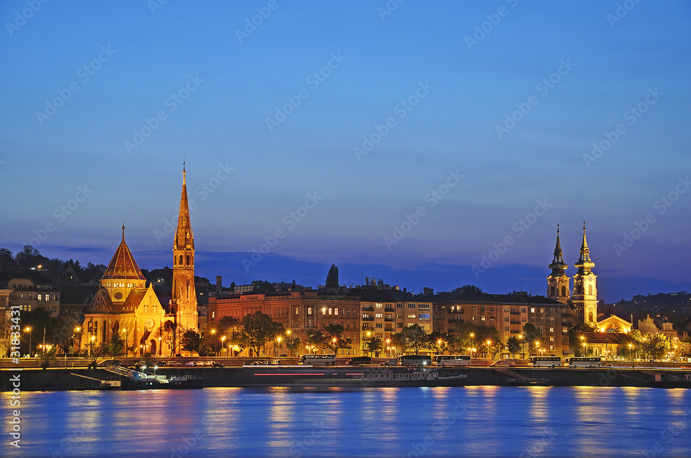 Early evening scene in Budapest city Early evening scene in Budapest city