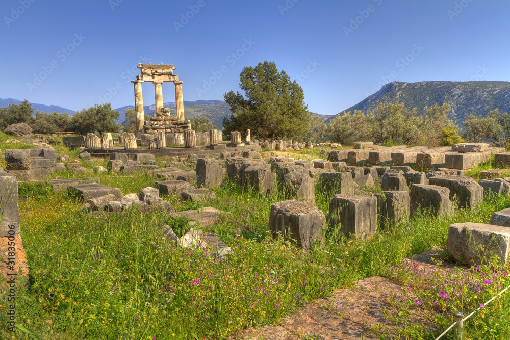 The tholos of the sanctuary of Athena Pronaia at Delphi,Greece