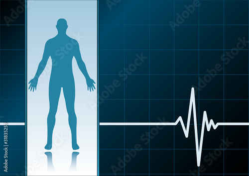 Medical background with ekg heartbeat pattern