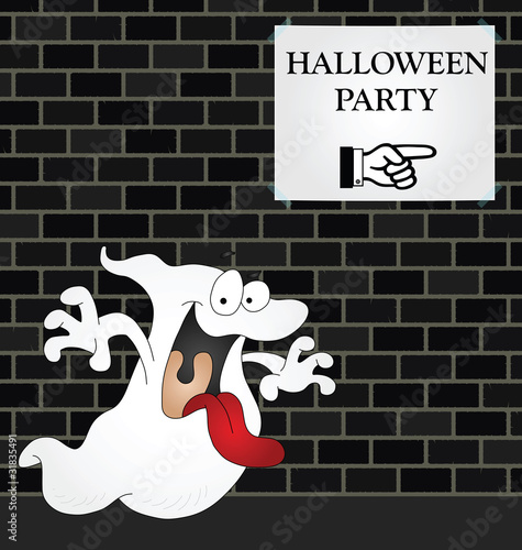 Ghost on his way to a Halloween Party