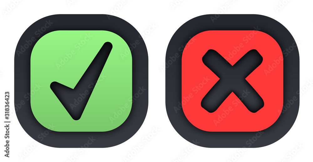 Tick Cross Buttons Tick Cross Buttons