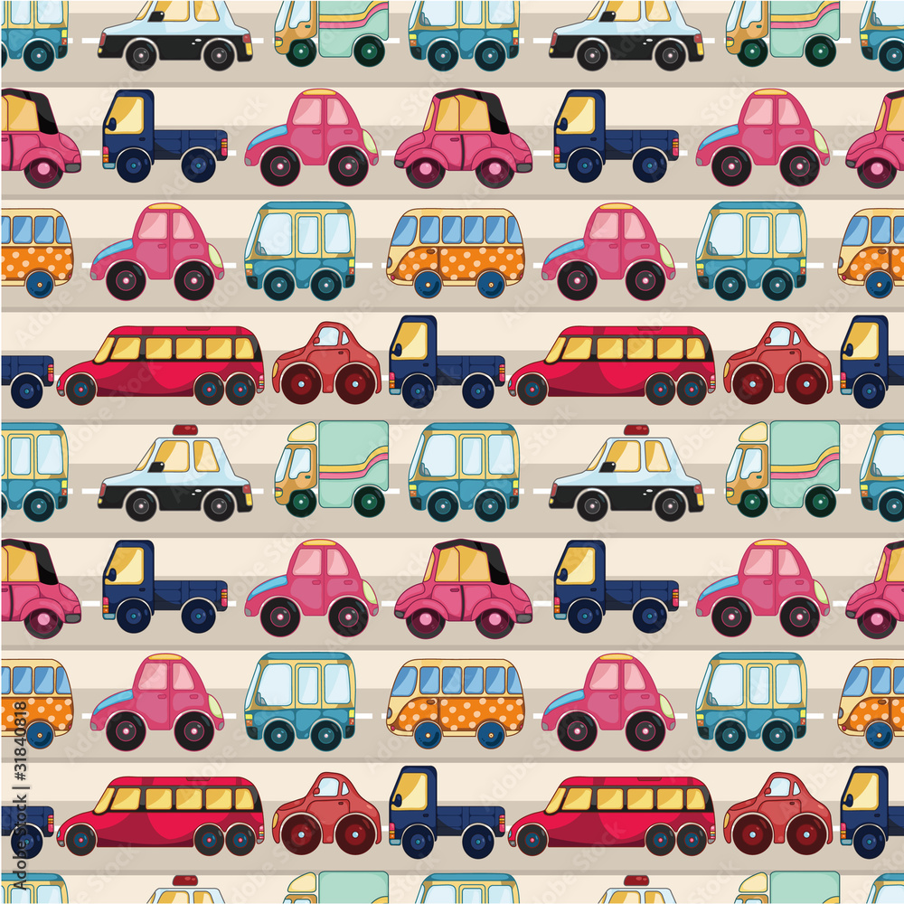 seamless cartoon car pattern seamless cartoon car pattern