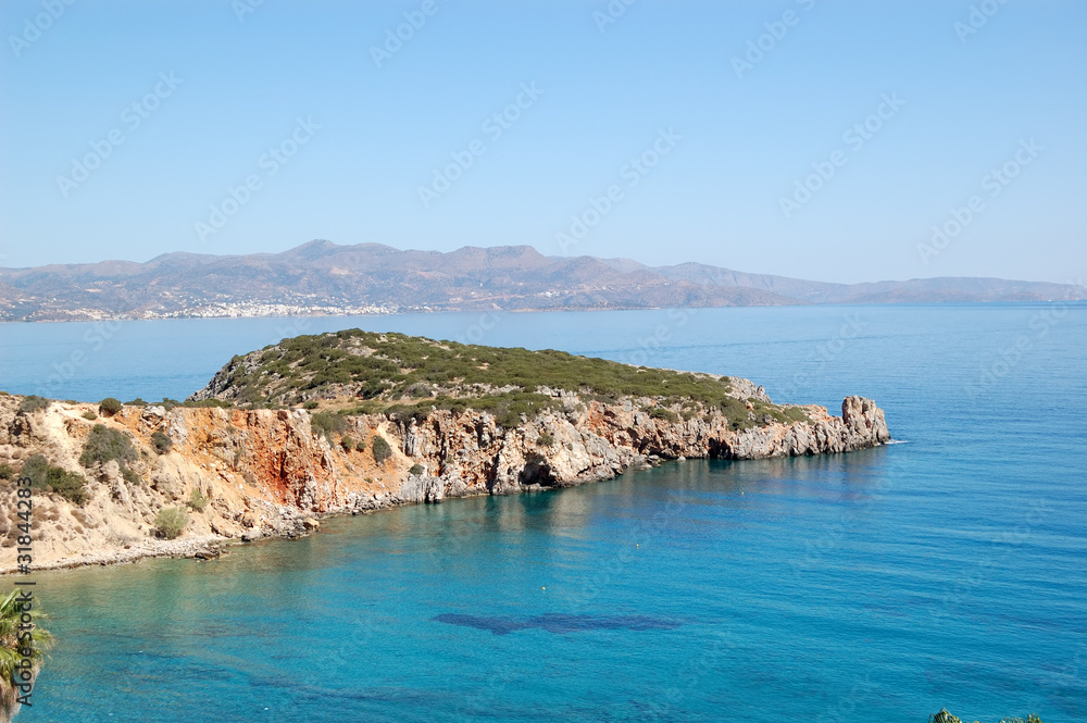 Beautiful lagoon and turquoise Aegean Sea, Crete, Greece