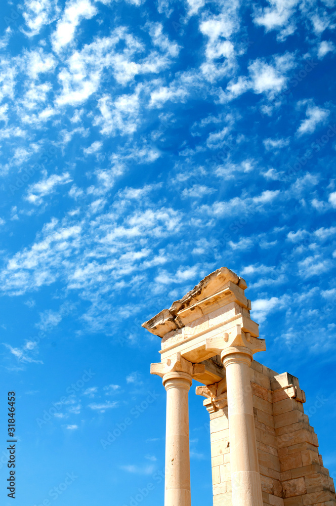 The Sanctuary of Apollo Hylates opposite blue sky The Sanctuary of Apollo Hylates opposite blue sky