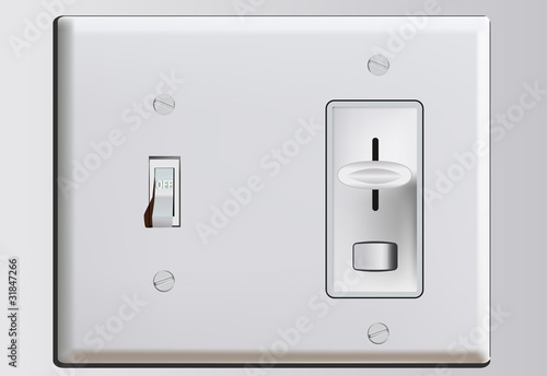 Combination switch illustraion with dimmer