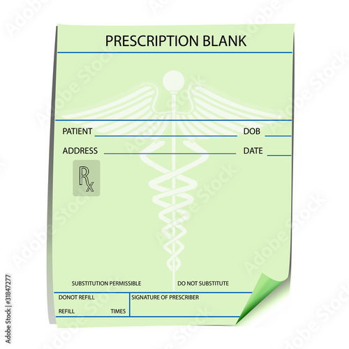 Blank prescription form