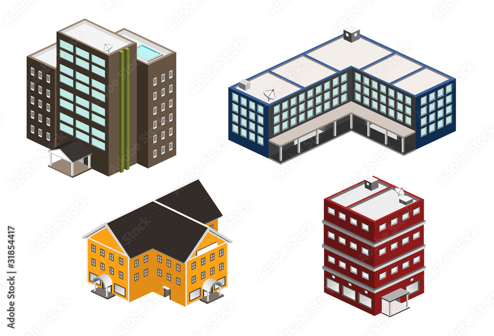 Isometric building collection Isometric building collection